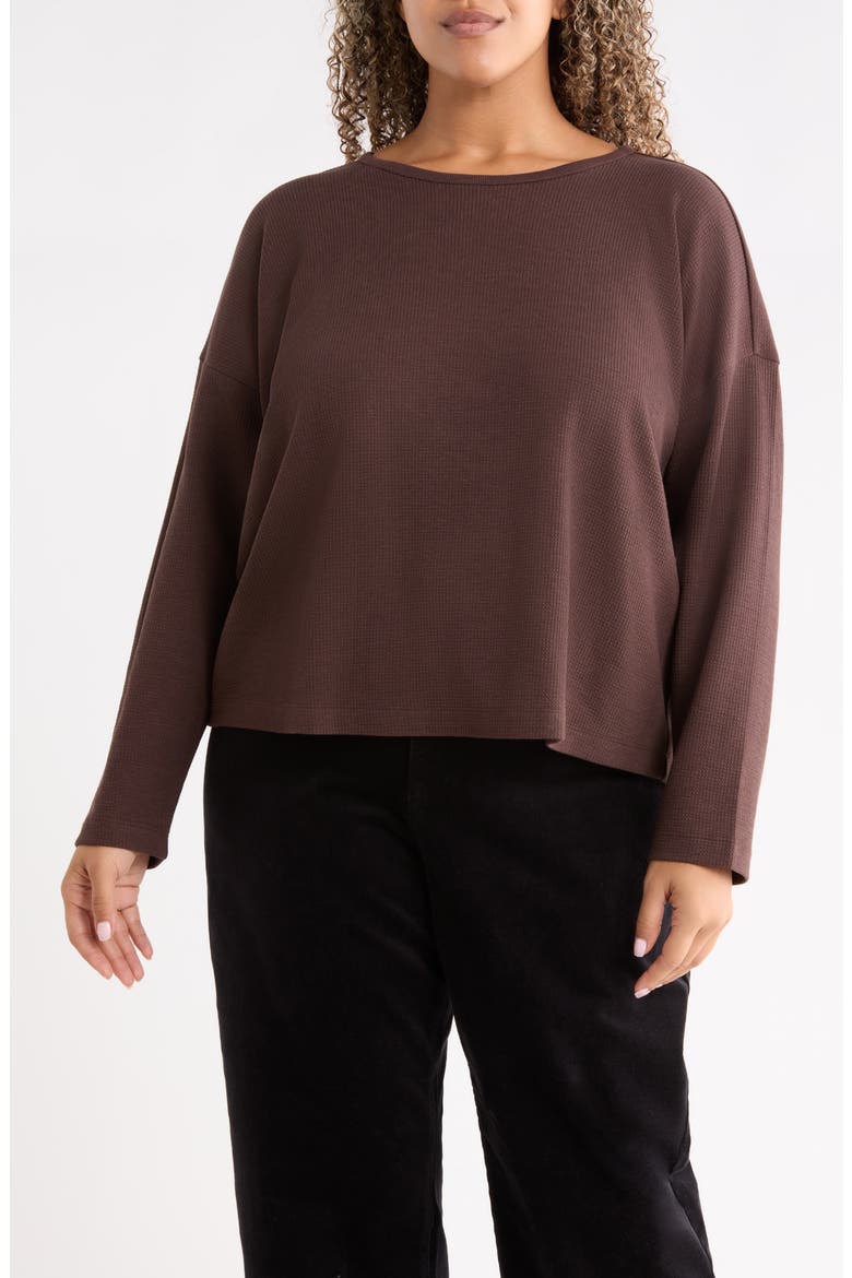 Organic Cotton & Tencel Lyocell Box Top, Main, color, COFFEE