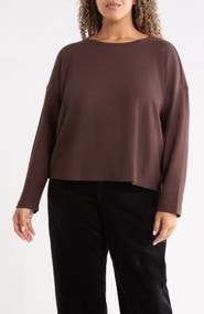 Eileen Fisher Organic Cotton & Tencel Lyocell Box Top