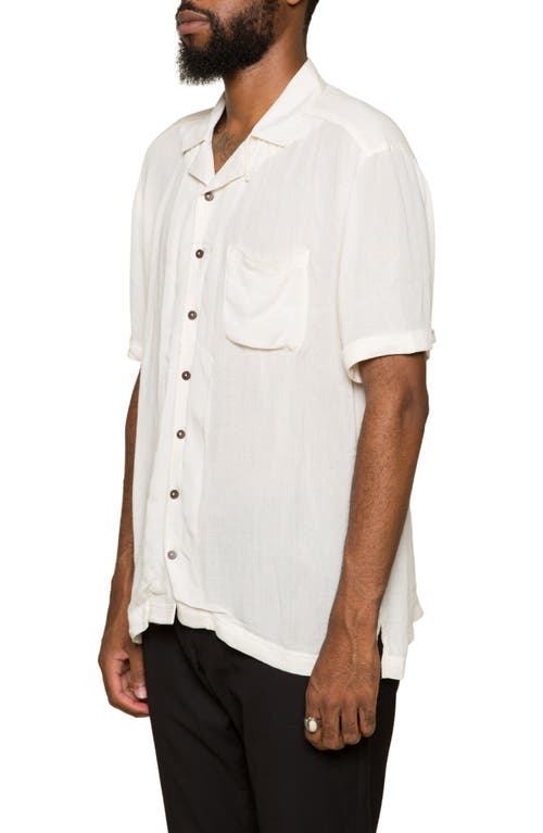 Raga Short Sleeve Button-up Shirt In Eggshell