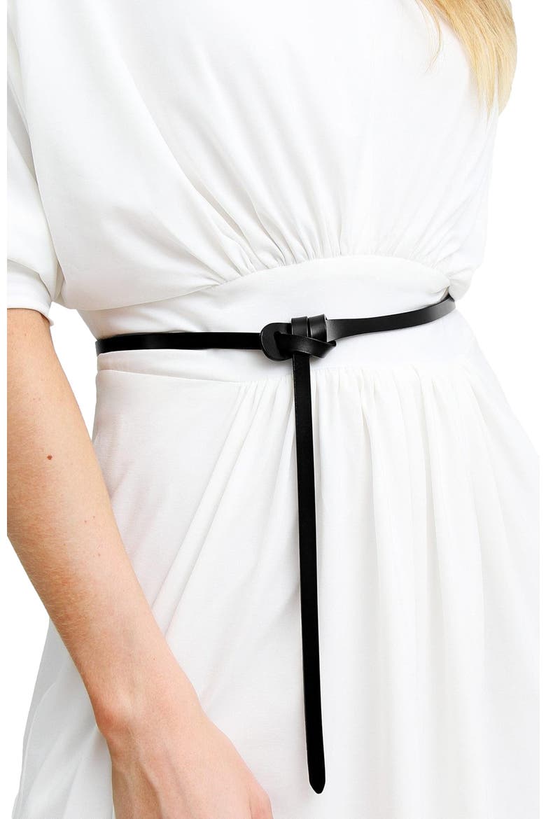 London Mood Leather Tie Belt, Alternate, color, Brown