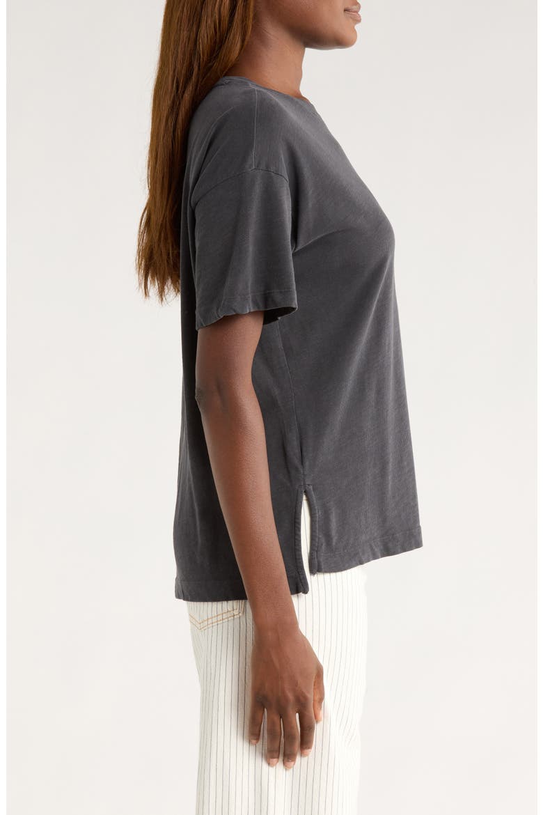 Oversize Cotton Slub T-Shirt, Alternate, color, BLACK