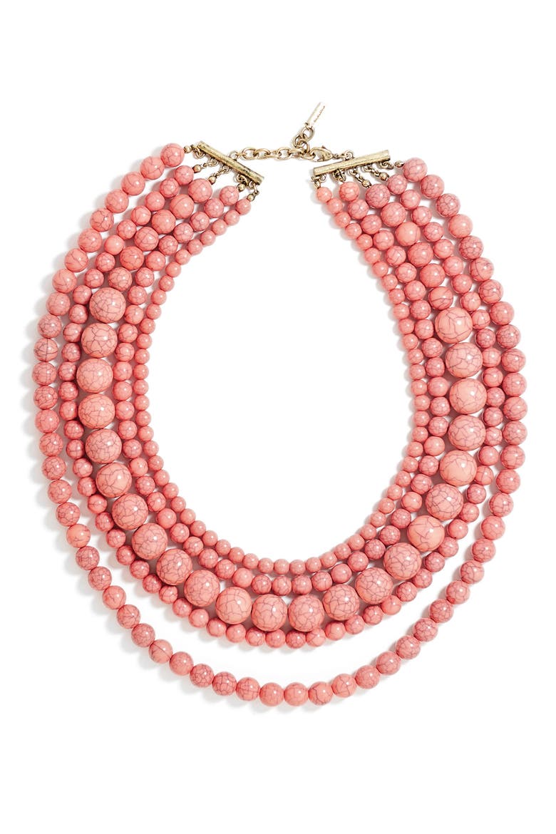 'Globe' Multistrand Beaded Necklace, Alternate, color, MEDIUM PINK