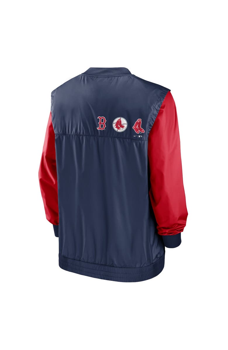 Nike Men's Nike White/Navy Boston Red Sox Rewind Warmup V-Neck Pullover Jacket, Alternate, color, White