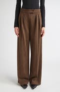Max Mara Ponza Pleated Houndstooth Check Wide Leg Pants