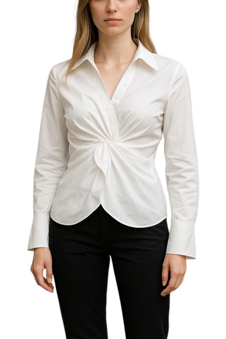 Spencer Twist Front Blouse, Main, color, White