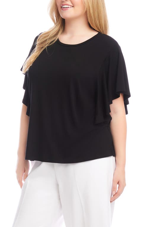 Karen Kane Flutter Sleeve Drape Front Jersey Top