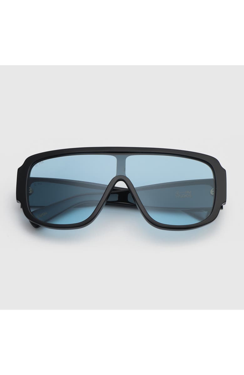 12PM STUDIOS Aspen Shield Sunglasses, Alternate, color, Black/Blue