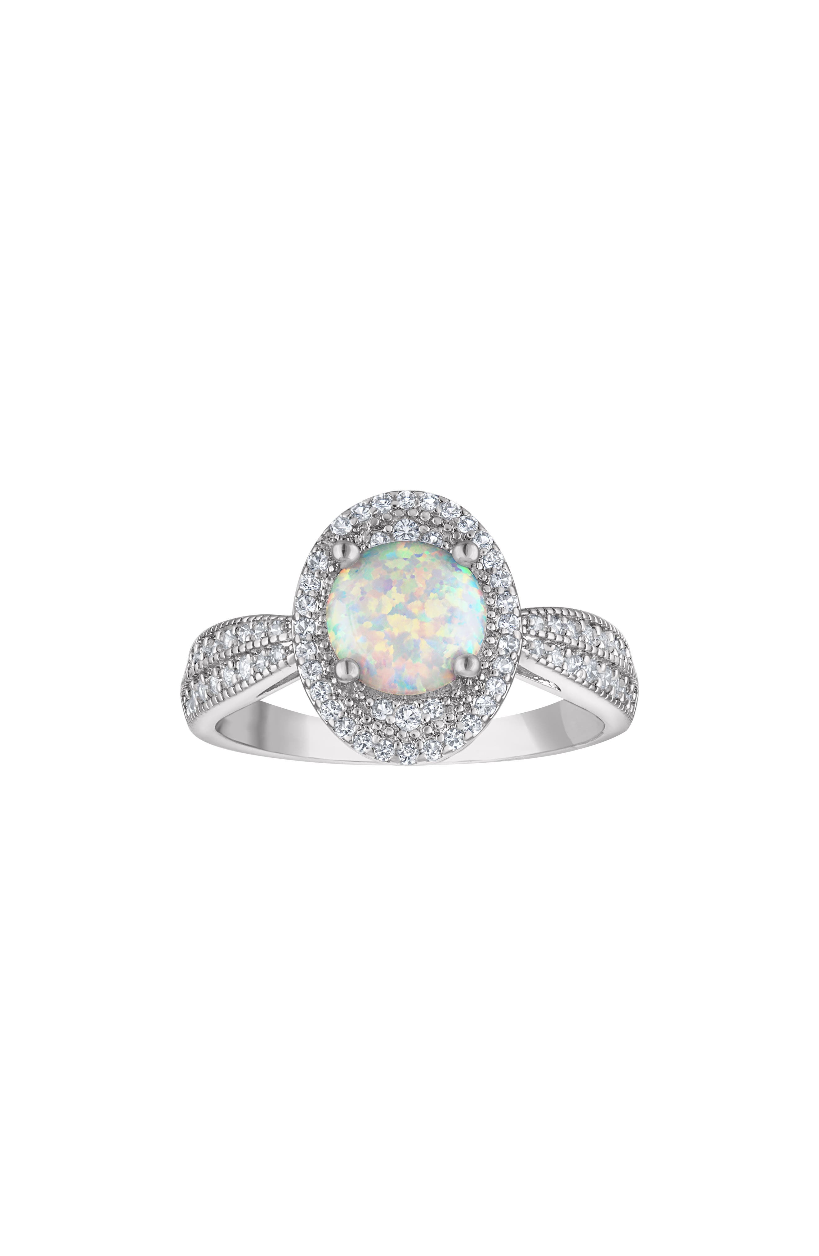 Lab Created Opal Halo Ring