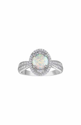 Lab Created Opal Halo Ring