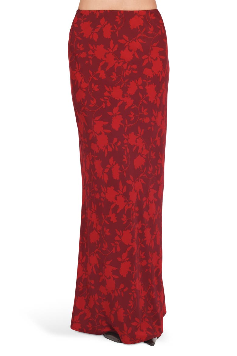Velman Floral Print Maxi Skirt, Main, color, BURGUNDY FLORAL