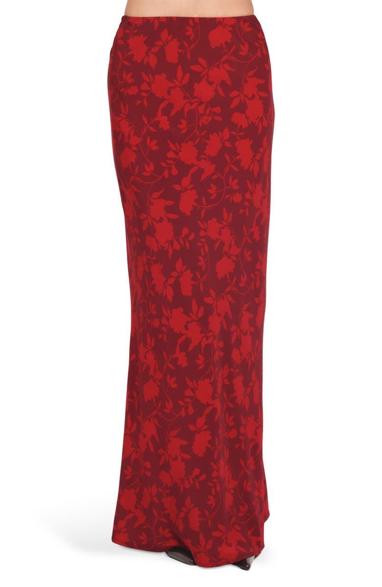 Petal & Pup Velman Floral Print Maxi Skirt, Main, color, Burgundy Floral