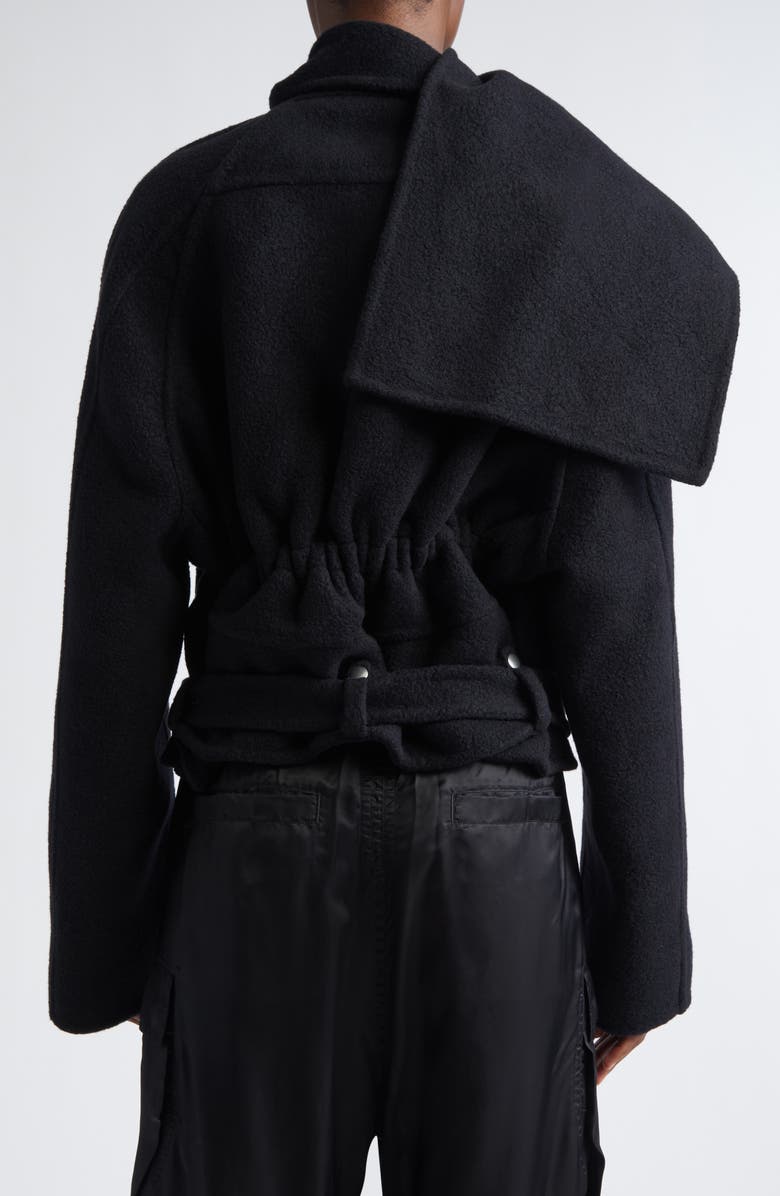 Rick Owens Concordians Cashmere Crop Flight Jacket, Alternate, color, Black