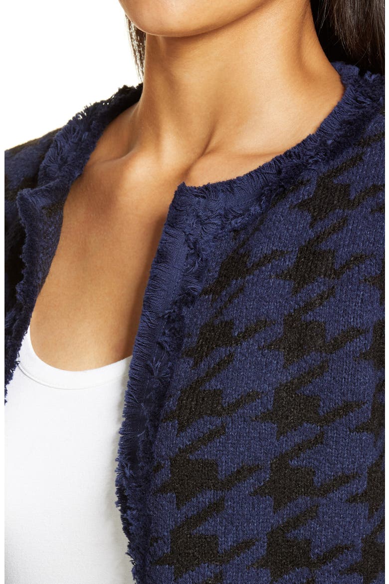 Marl Houndstooth Knit Jacket, Alternate, color, NAVY- BLACK HELENA CHECK