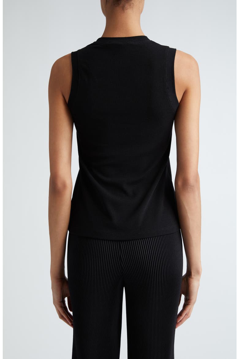 Pierced Cotton Rib Tank, Alternate, color, BLACK DRY COTTON JERSEY