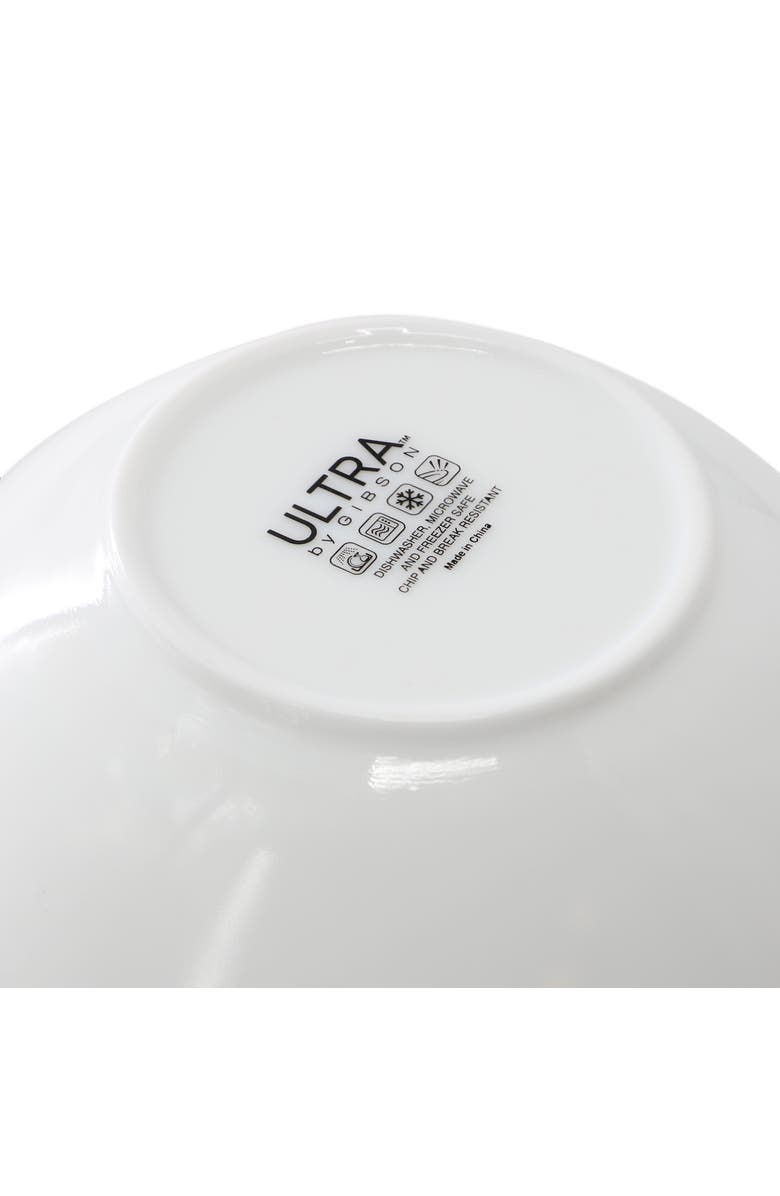 Ultra By Gibson Olstead 8 Piece 6.8 Inch Round Break-Resistant Tempe Opal Glass Bowl Set, Alternate, color, White