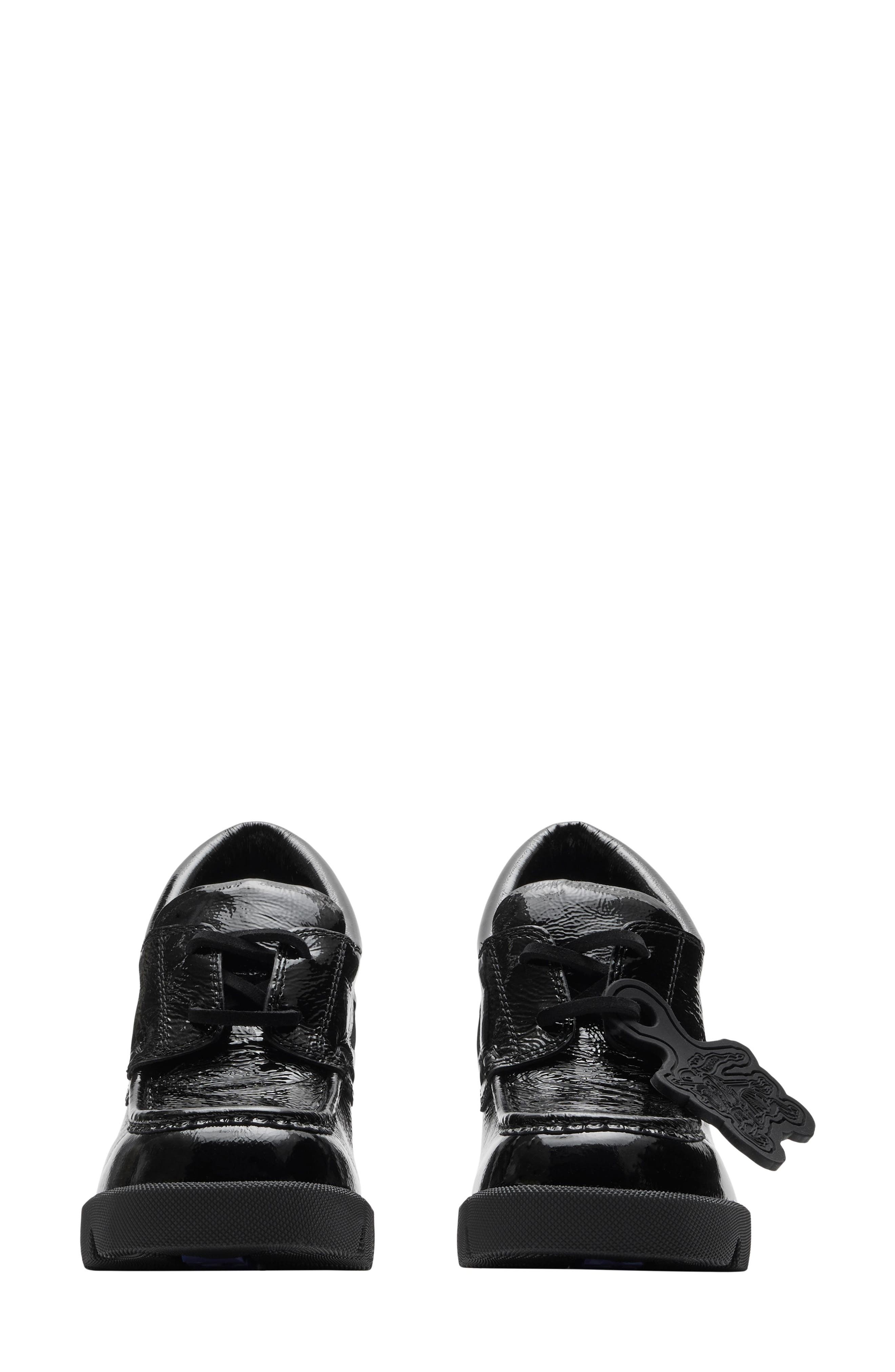 Burberry Stride Block Heel Derby, Alternate, color, Black