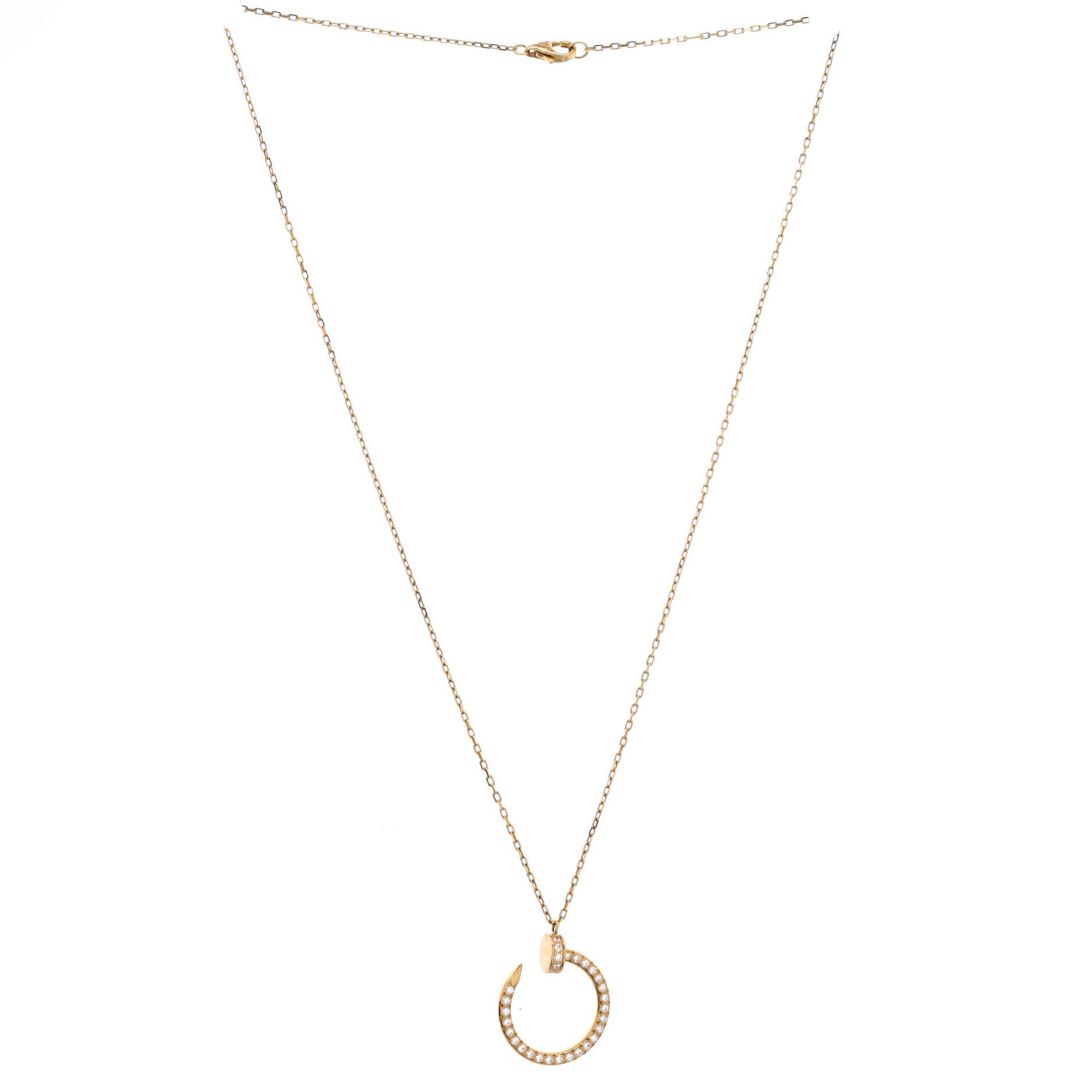 Juste un Clou Pendant Necklace 18K Yellow Gold and Pave Diamonds, Alternate, color, Metallic Gold