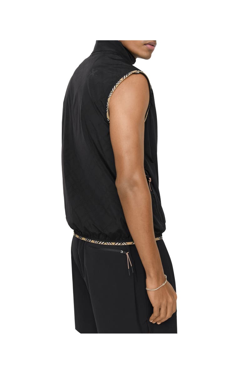 Burberry Check Trim Nylon Gilet, Alternate, color, Black