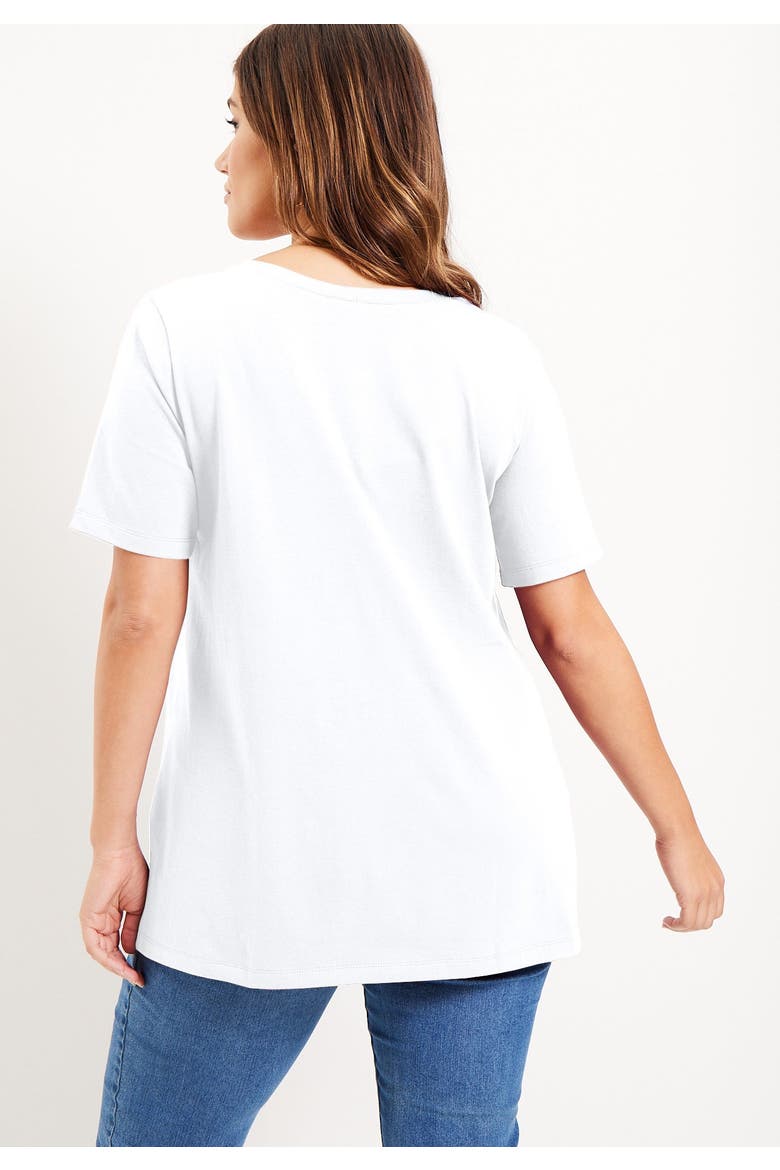 Short-Sleeve V-Neck One + Only Tunic, Alternate, color, DARK OLIVE GREEN