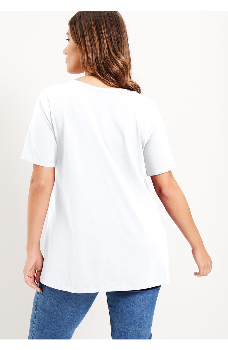 June + Vie Short-Sleeve V-Neck One + Only Tunic, Alternate, color, Black