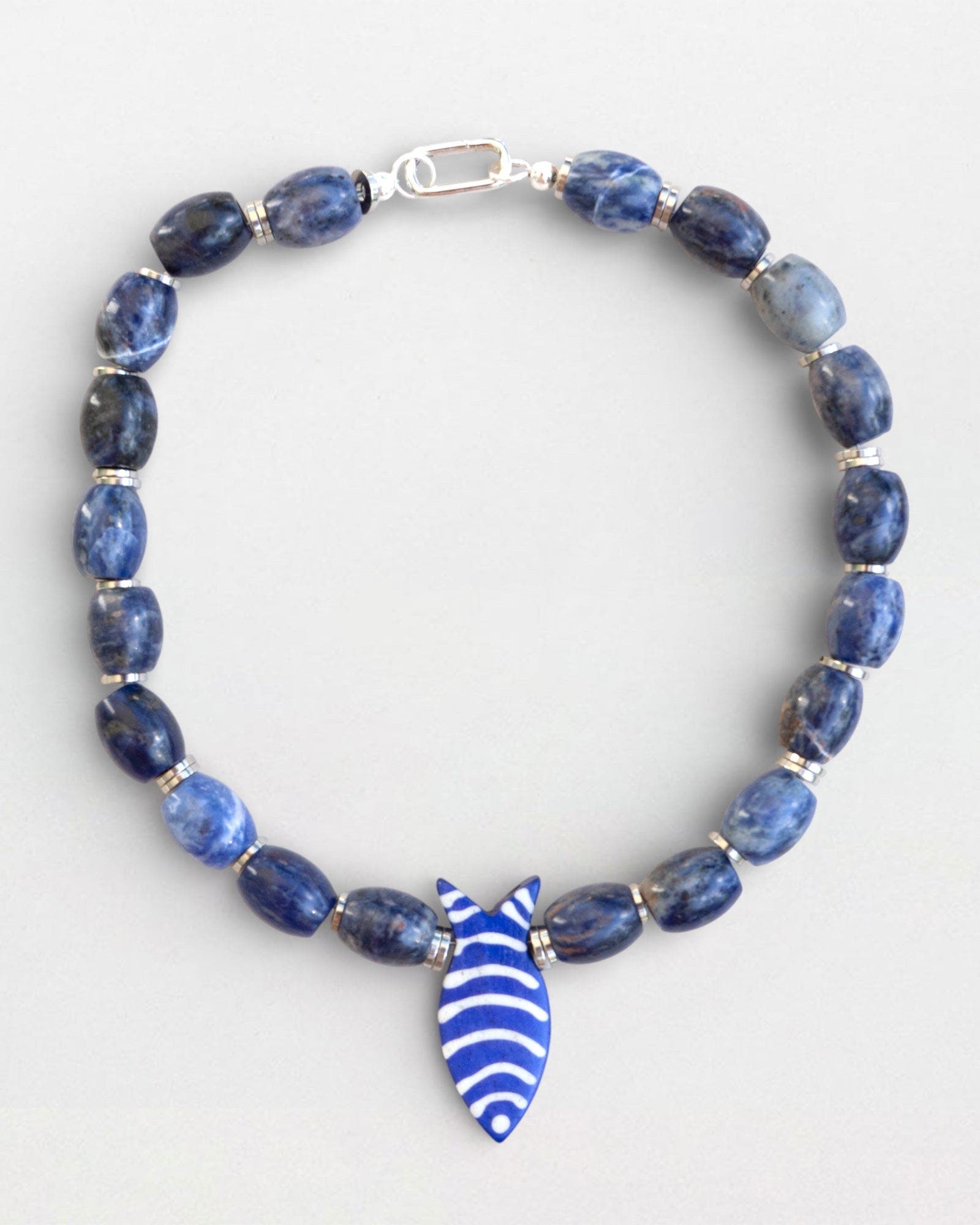 By Lilla Poseidon Beaded Necklace In Blue