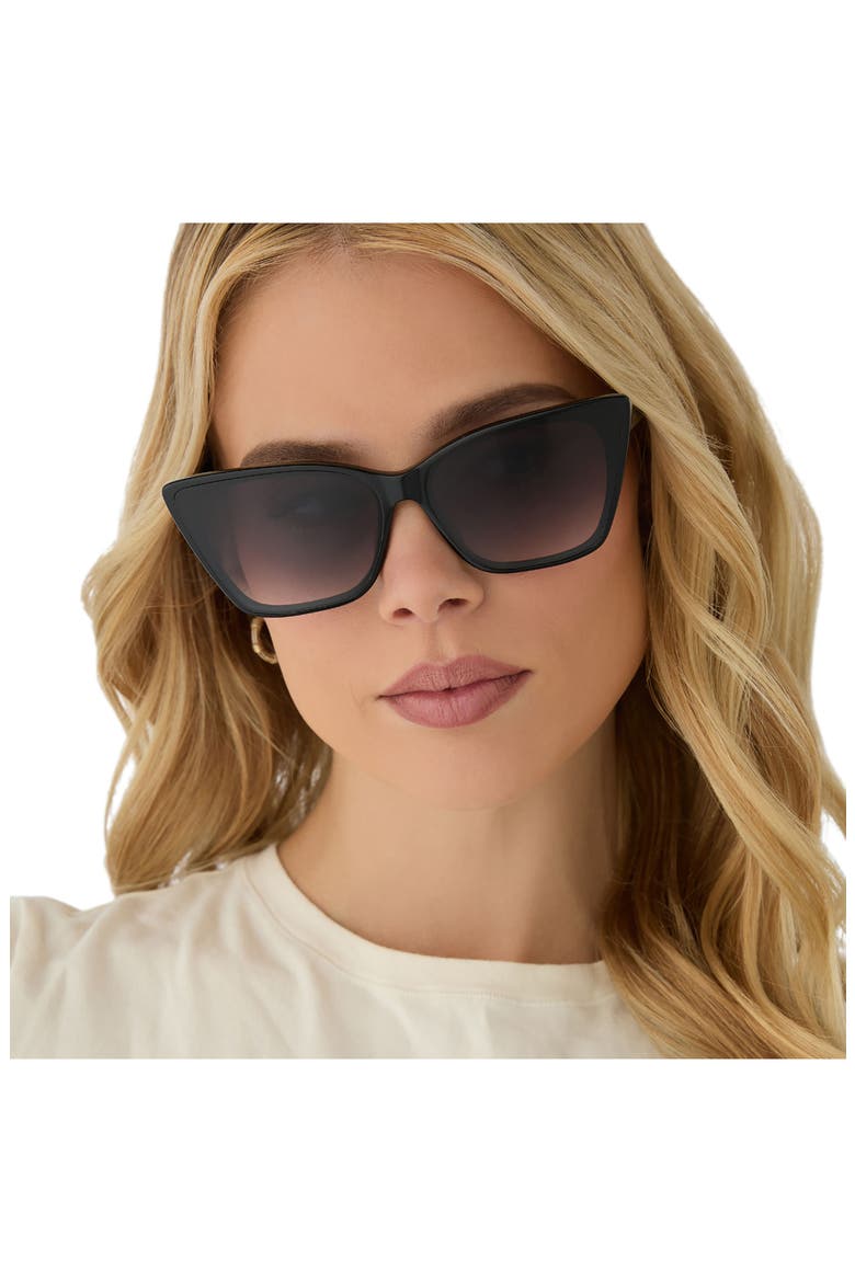 Alina 61mm Cat Eye Sunglasses, Alternate, color, BLACK / GREY GRADIENT