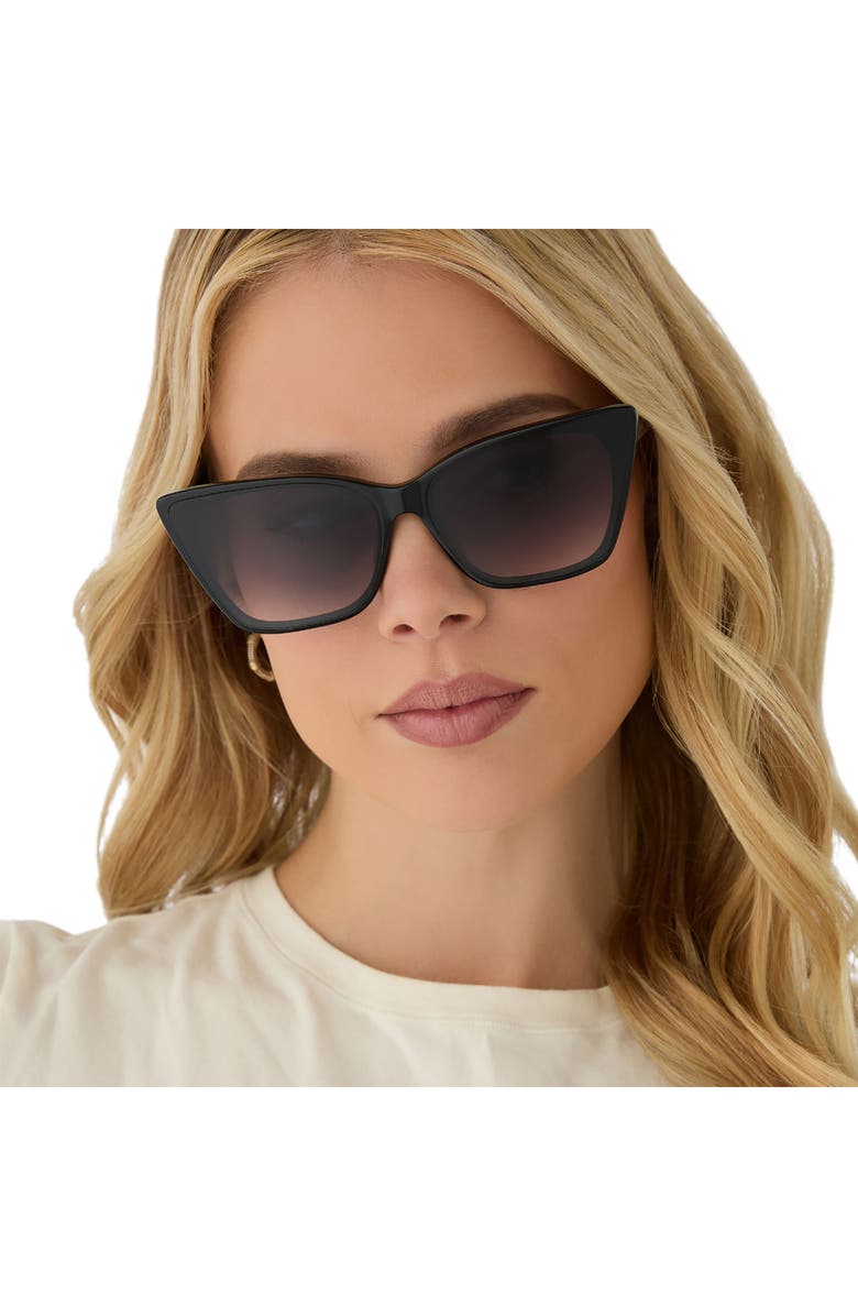 DIFF Alina 61mm Cat Eye Sunglasses, Alternate, color, Black / Grey Gradient