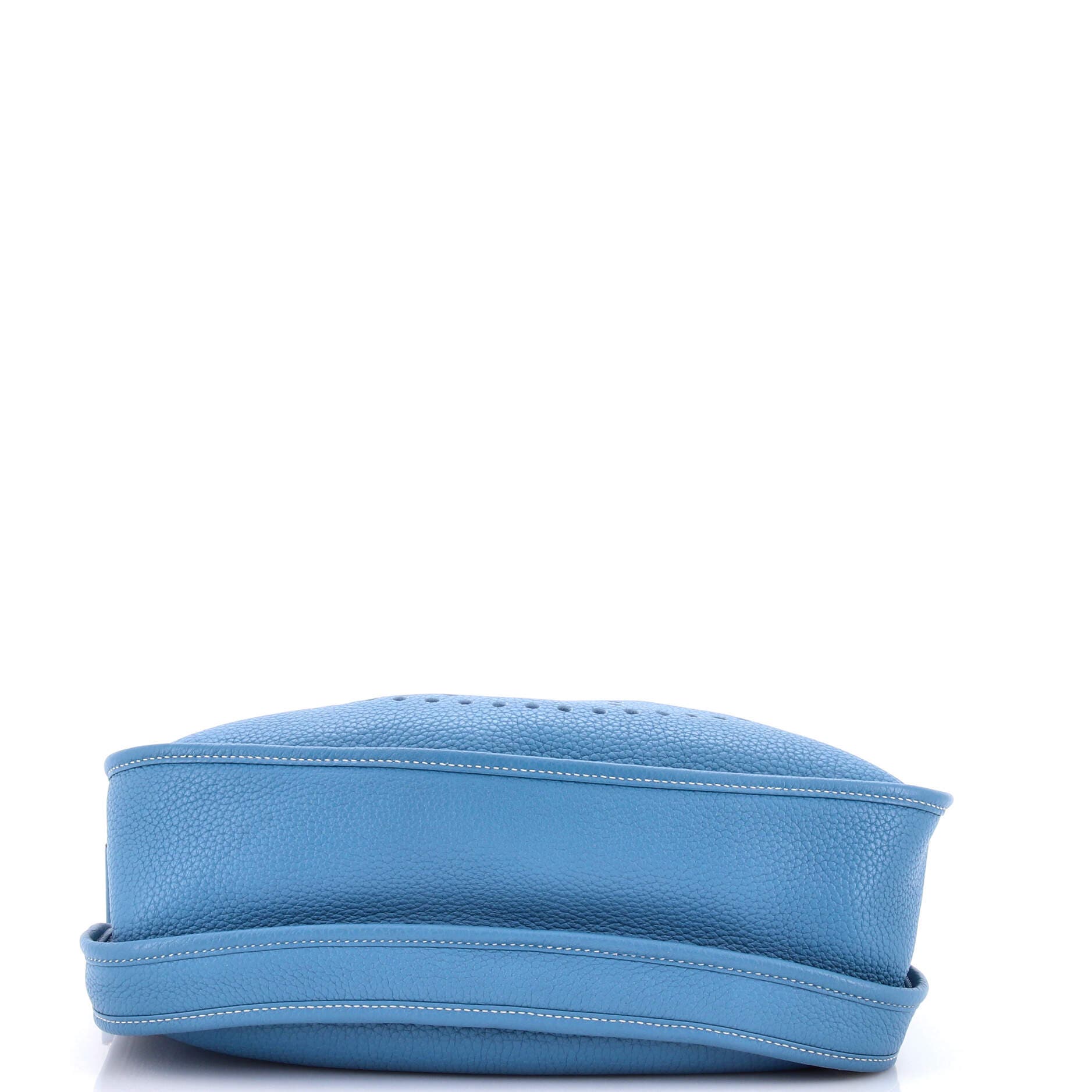 Pre-Owned Hermes Evelyne Bag Gen III Clemence GM, Alternate, color, Bleu Jean