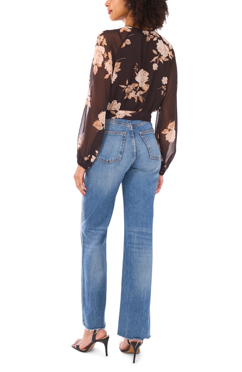 Parker Long Sleeve Double Tie Front Top, Alternate, color, Chocolate Torte