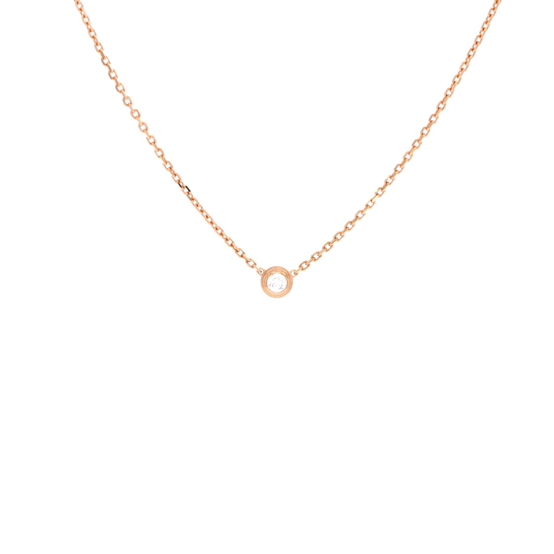 Cartier D'Amour Pendant Necklace 18K Rose Gold with Diamond XS, Main, color, Metallic Gold