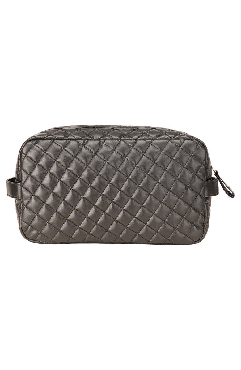 steph&co . 'Viveca' Quilted Black Cosmetics Case, Alternate, color,
