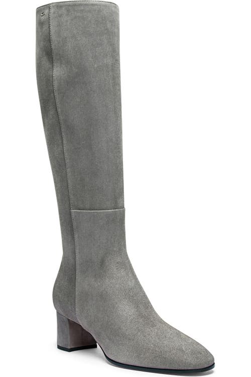 Santoni Suede Low-heel Boot In Gray
