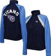 G-III 4HER BY CARL BANKS Women's G-III 4Her by Carl Banks Navy/Light Blue Tennessee Titans Confetti Raglan Full-Zip Track Jacket