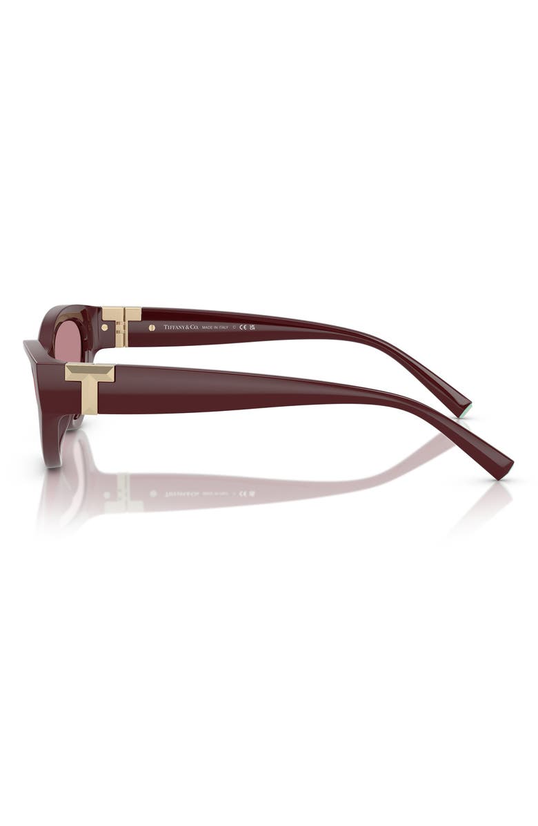 Tiffany & Co. 54mm Oval Sunglasses, Alternate, color, Burgundy