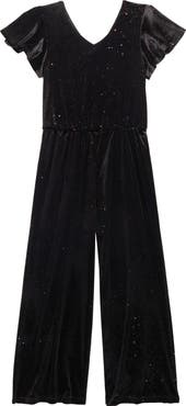 Zunie Kids' Sparkle Velour Jumpsuit