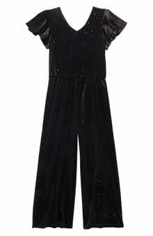 Zunie Kids' Sparkle Velour Jumpsuit