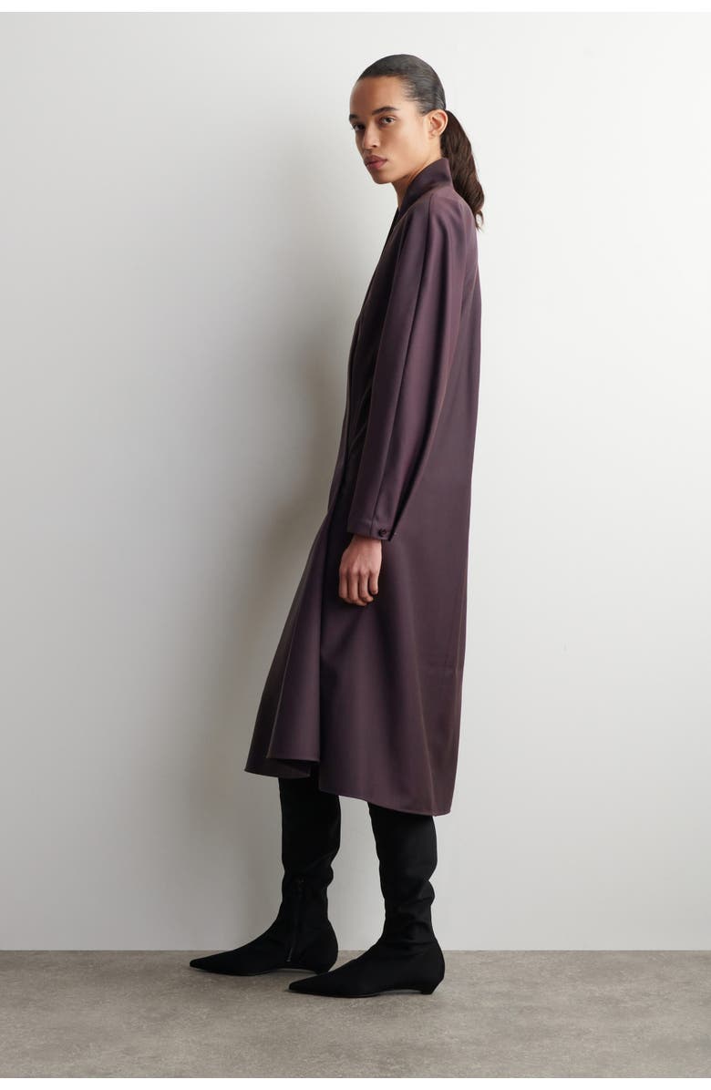 COS Shawl-collar Wool Wrap Dress, Alternate, color, Purple