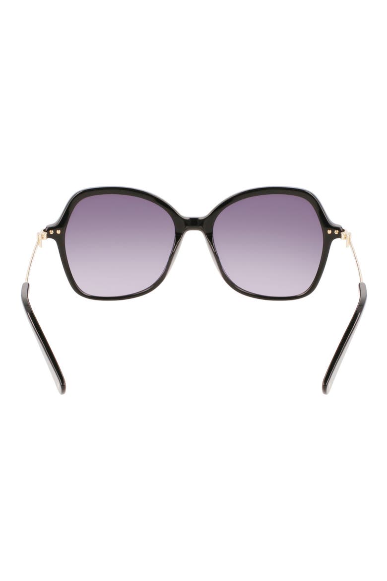 57mm Amazone Modified Rectangle Sunglasses, Alternate, color, BLACK