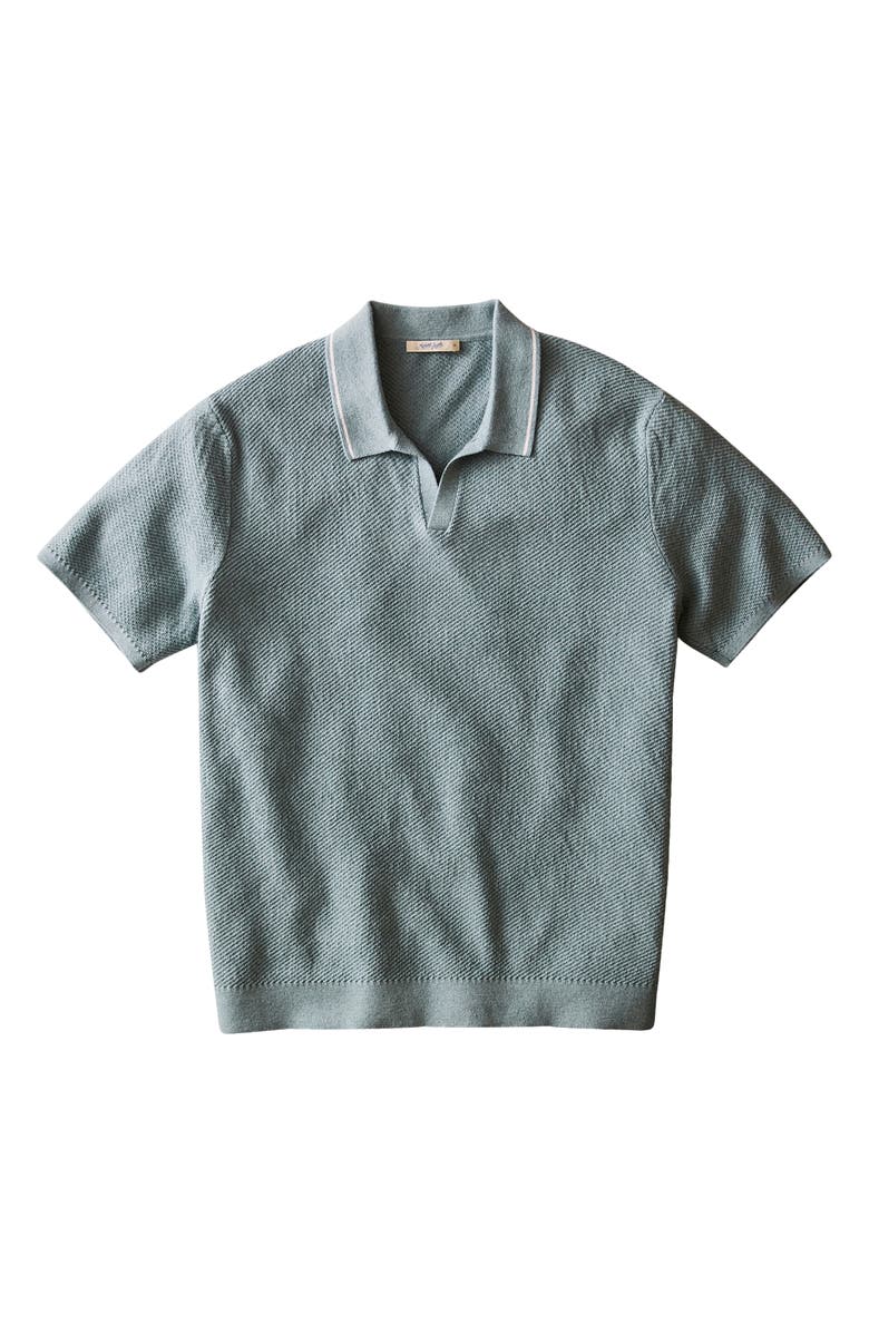 Marine Layer Greyson Short Sleeve Polo Sweater, Alternate, color, Slate