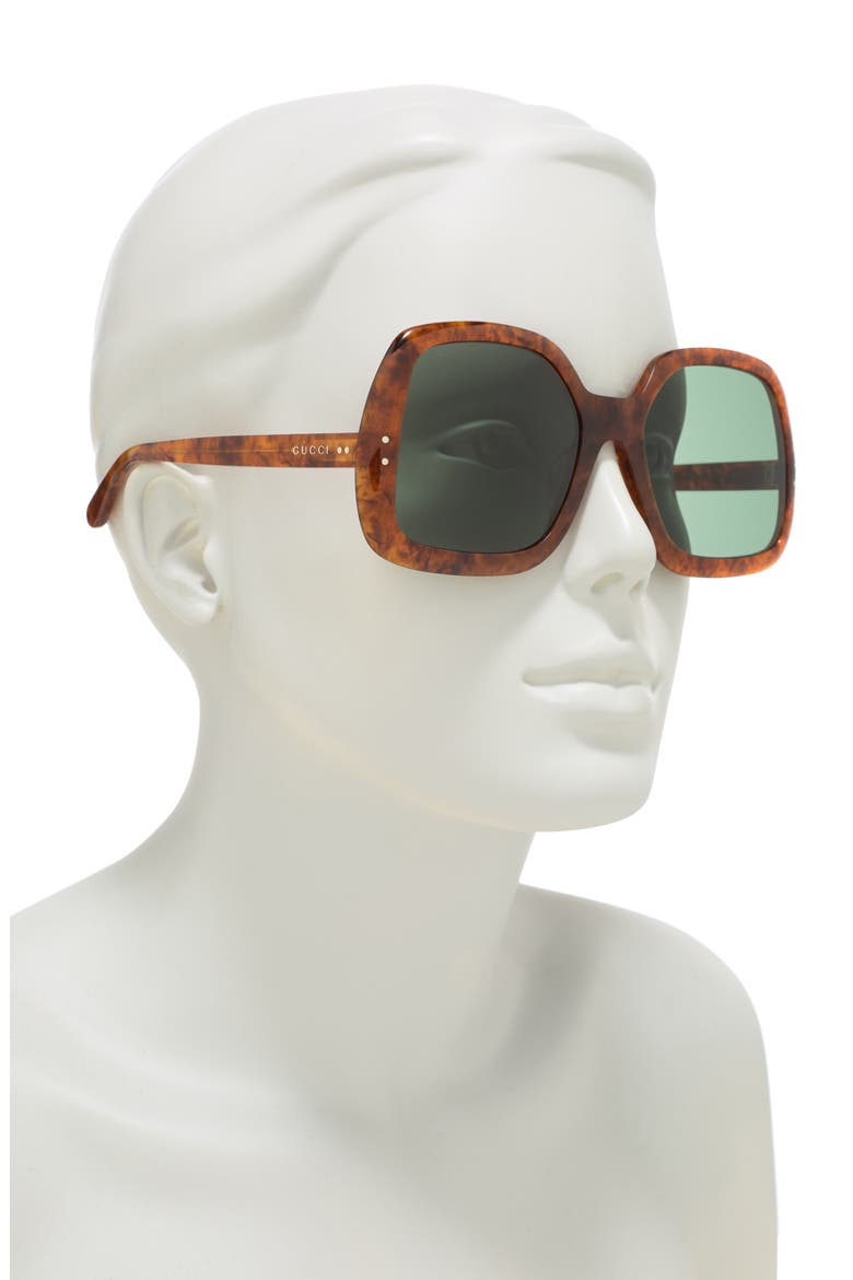 58mm Square Sunglasses, Alternate, color, HAVANA HAVANA GREEN/GRN