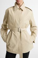 Vince Cotton Blend Short Trench Coat