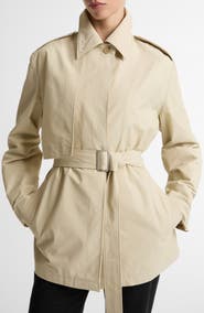 Vince Cotton Blend Short Trench Coat