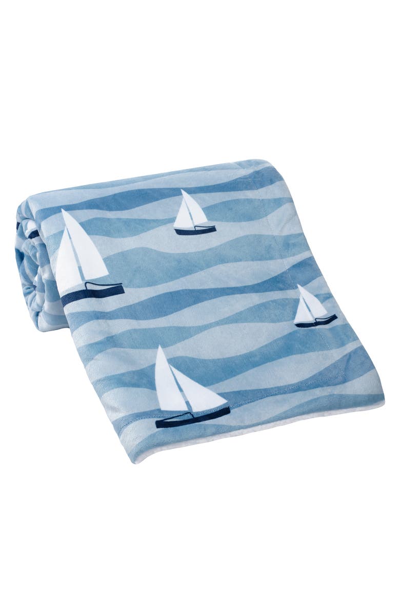 Lambs 
Ivy Little Skipper Soft Luxury Nautical Sailboat Fleece Baby Blanket, Alternate, color, Blue