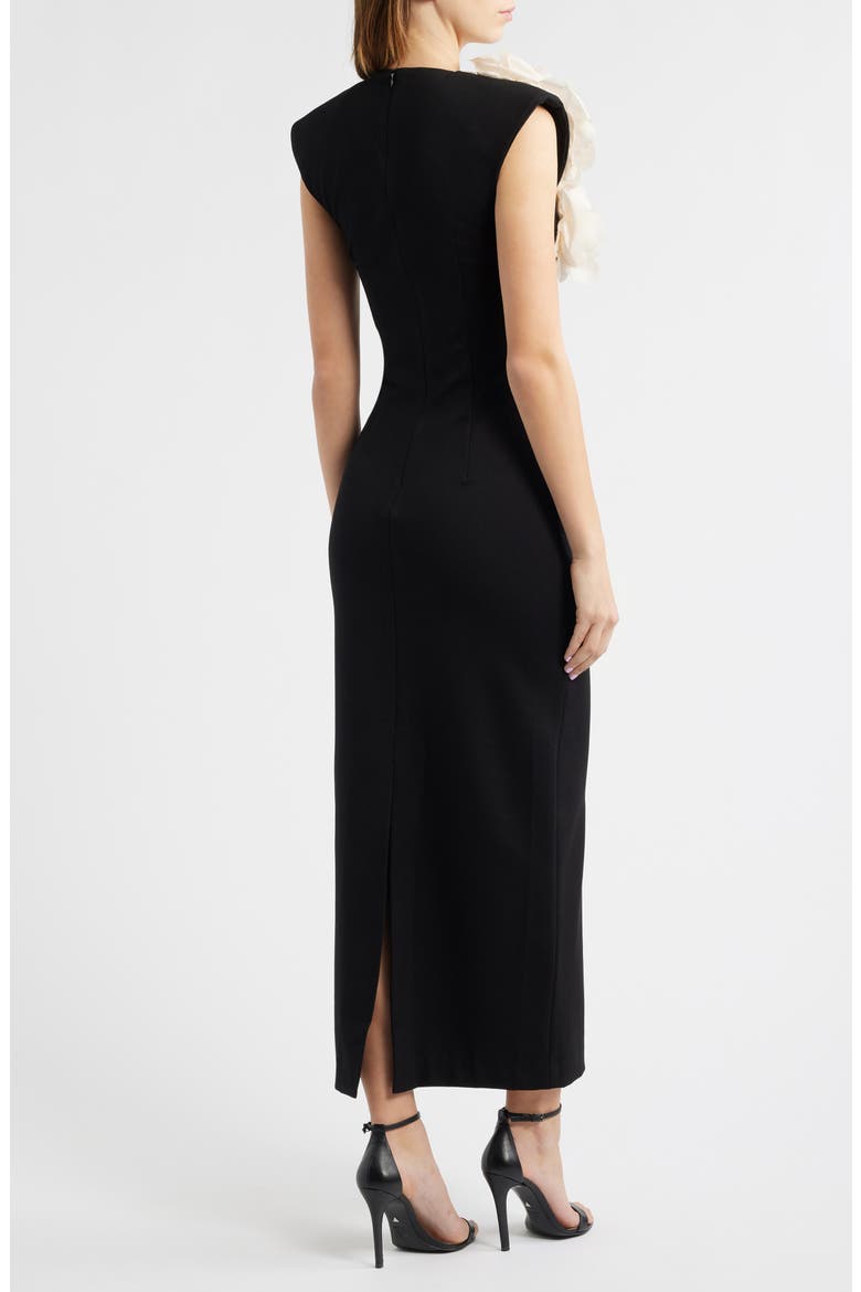 Zahara Floral Sleeveless Gown, Alternate, color, BLACK