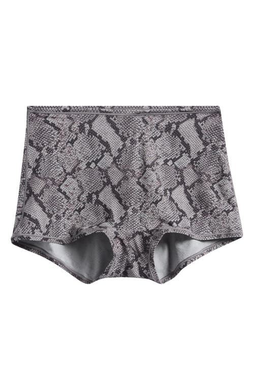 Skims Fits Everybody Snakeskin Print Boy Short Briefs In Gray