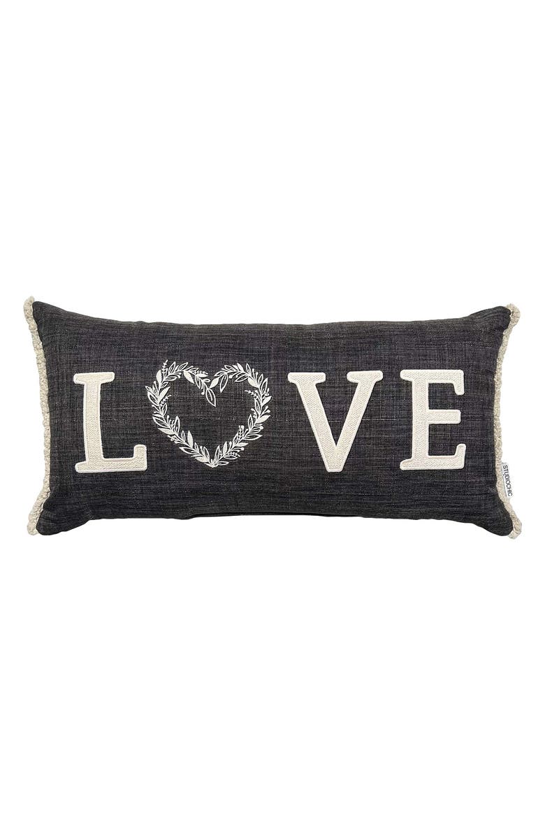 STUDIOCHIC Farm House Love Accent Pillow, Main, color, Charcoal