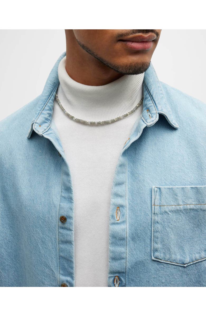 Jan Leslie Gemstone Beaded Necklace With Sterling Silver Lobster Closure, Alternate, color, Labradorite