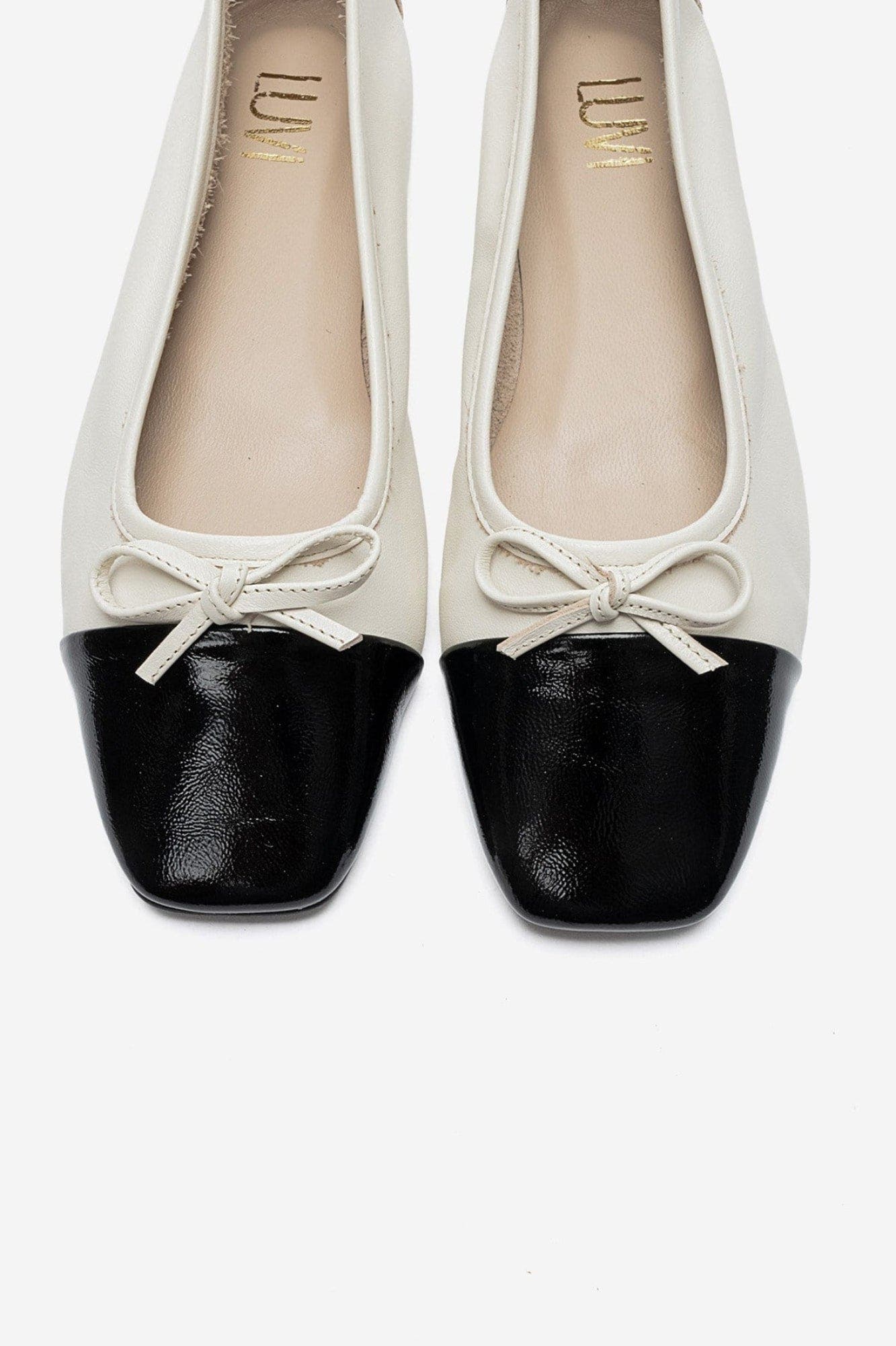 Rony Leather Ballet Flat, Alternate, color, Ecru Leather