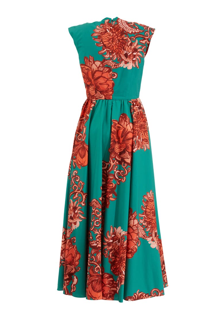 Keyhole Dress Anemone Ghirlanda Green, Alternate, color, Anemone Ghirlanda Green