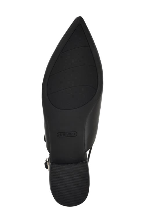 Nine West Daved Pointed Toe Slingback Flat In Black